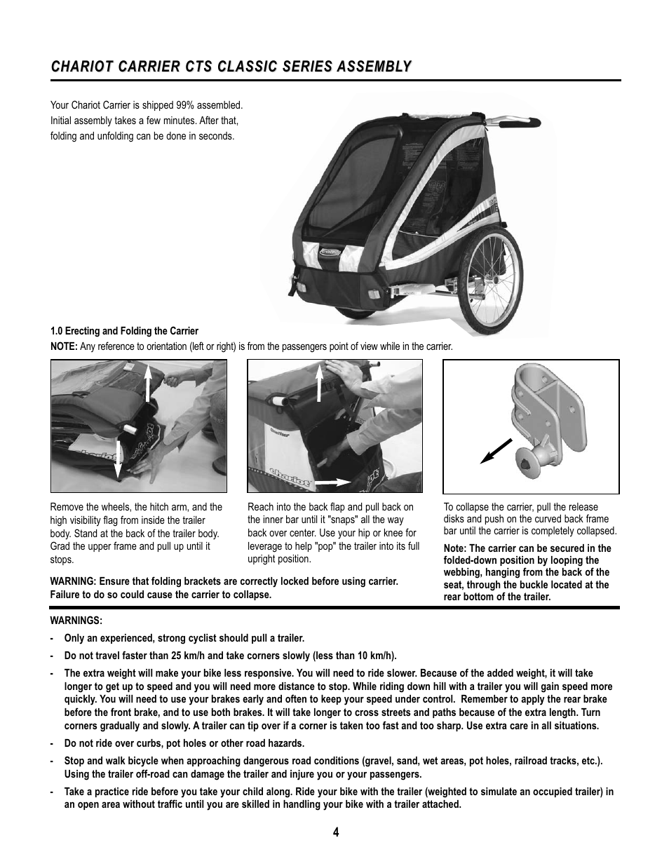 Chariot carrier cts classic series | Chariot Carriers CABRIOLET CTS User Manual | Page 5 / 14