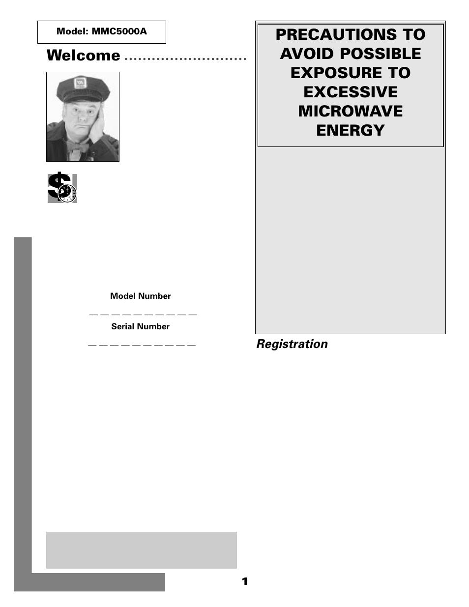 Welcome, Registration | Maytag MMC5000BDQ User Manual | Page 2 / 16