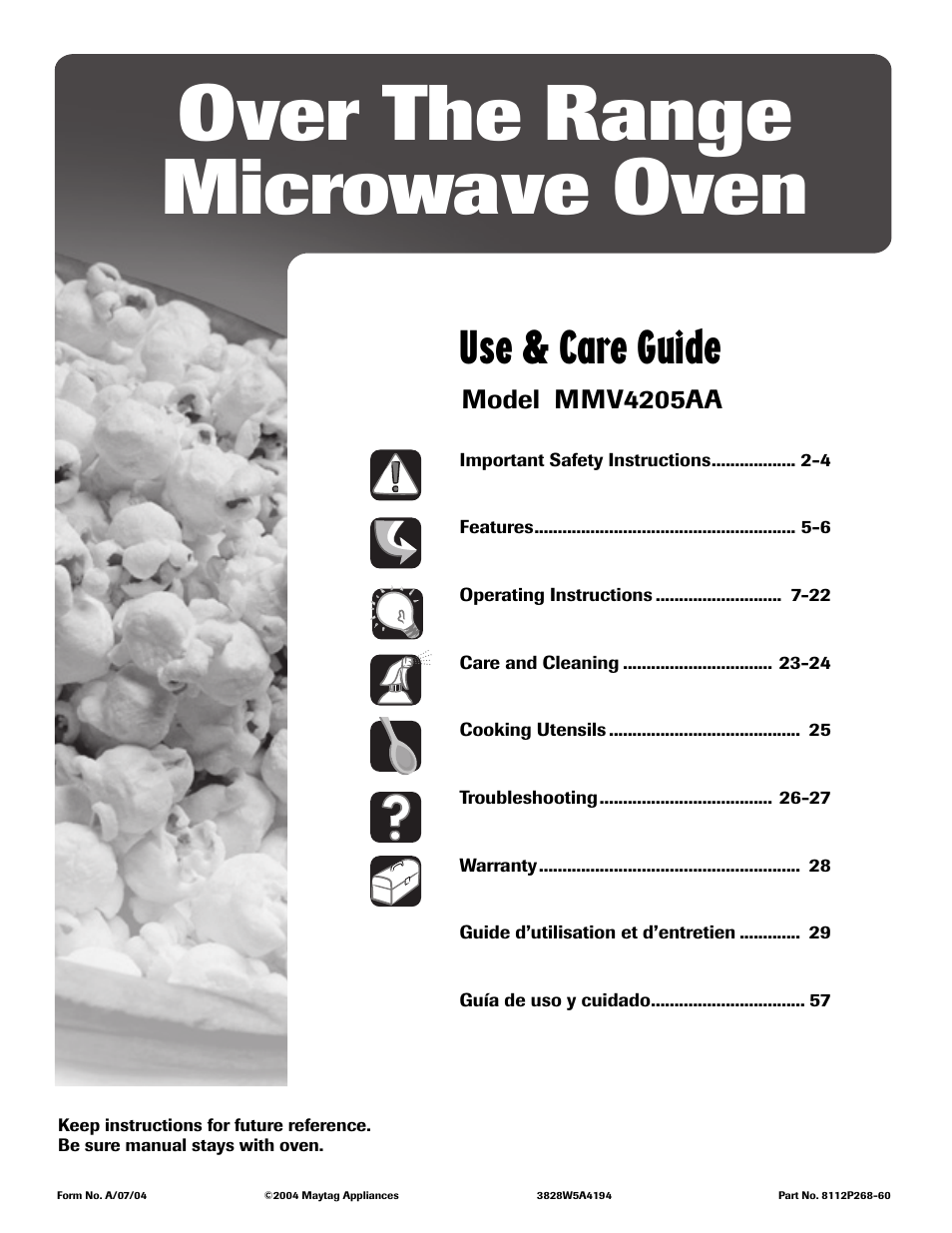 Maytag MMV4205AAQ User Manual | 84 pages