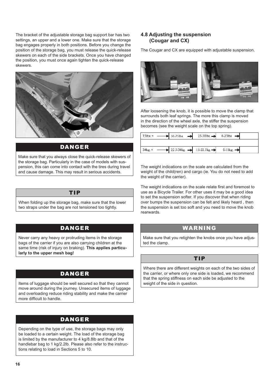 Chariot Carriers CX 1 User Manual | Page 16 / 52