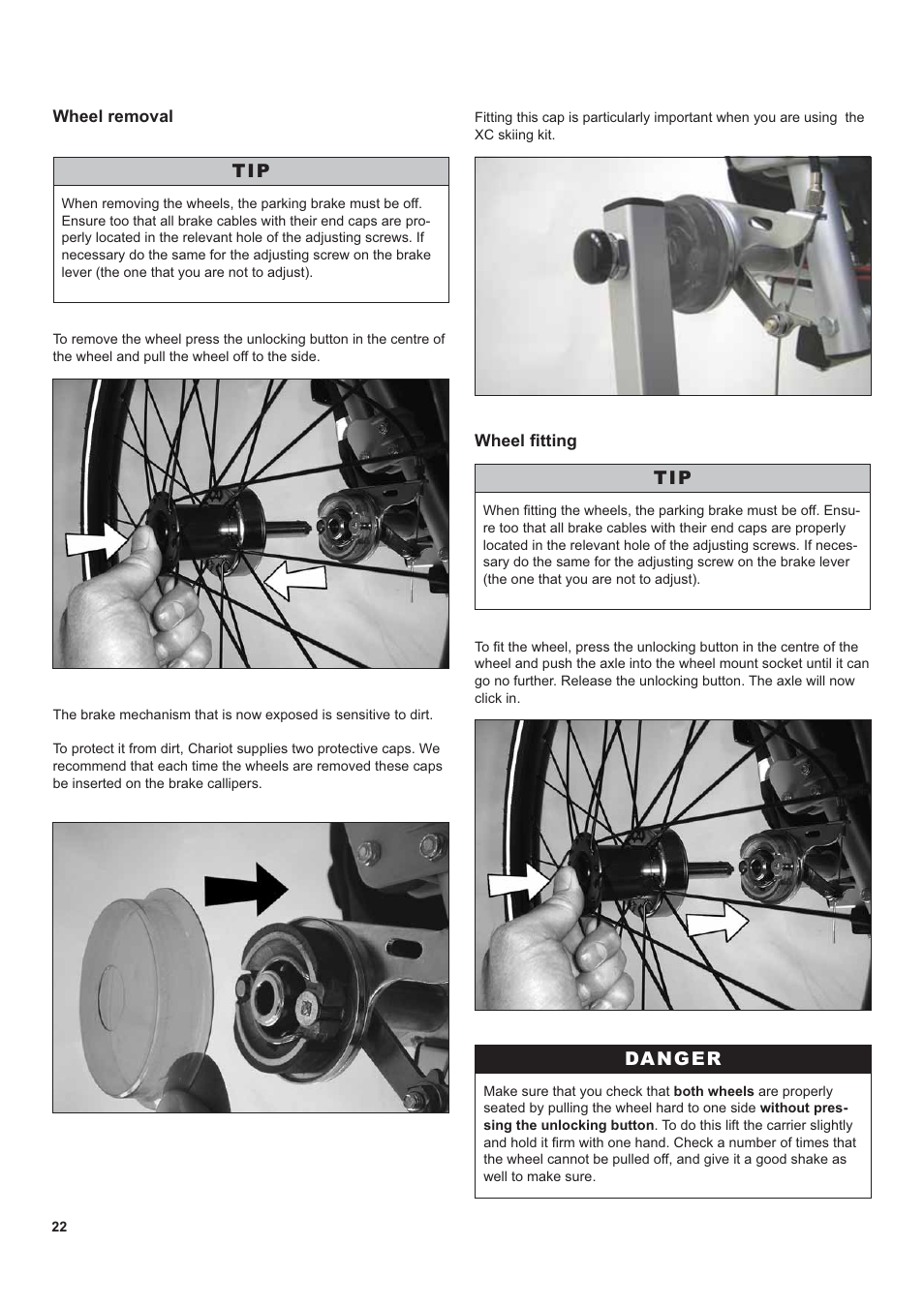 Danger | Chariot Carriers CX 1 User Manual | Page 22 / 52