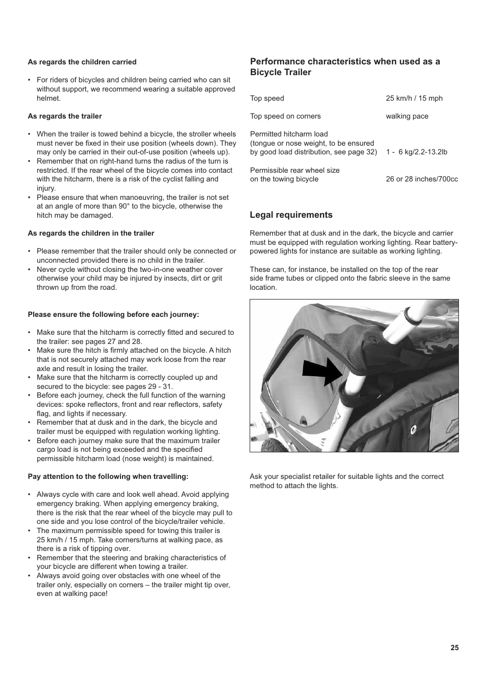 Chariot Carriers CX 1 User Manual | Page 25 / 52