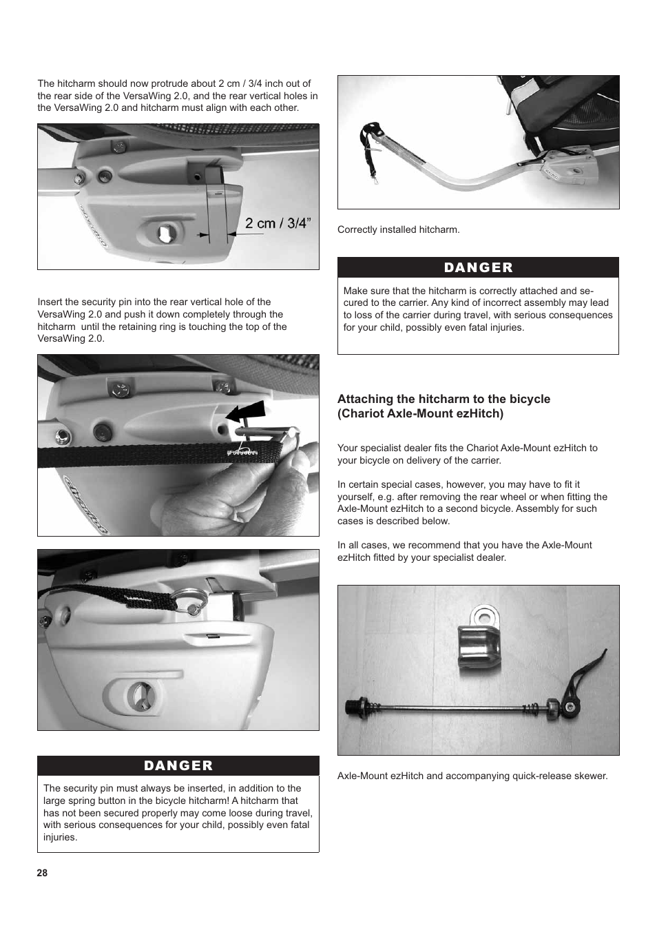 Danger | Chariot Carriers CX 1 User Manual | Page 28 / 52