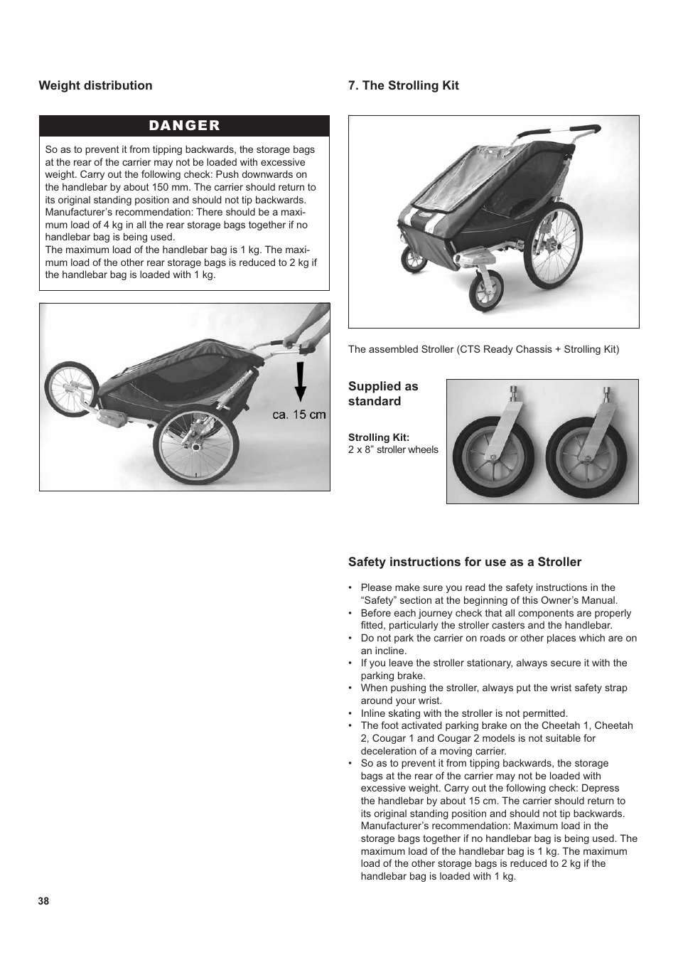 Danger | Chariot Carriers CX 1 User Manual | Page 38 / 52