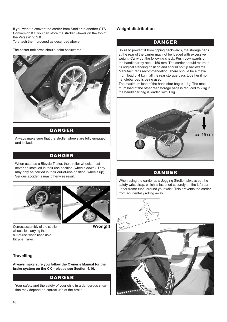 Chariot Carriers CX 1 User Manual | Page 40 / 52