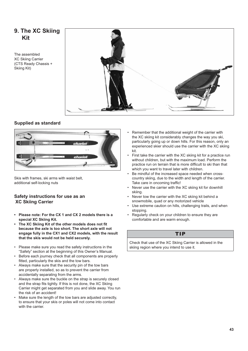 The xc skiing kit | Chariot Carriers CX 1 User Manual | Page 43 / 52