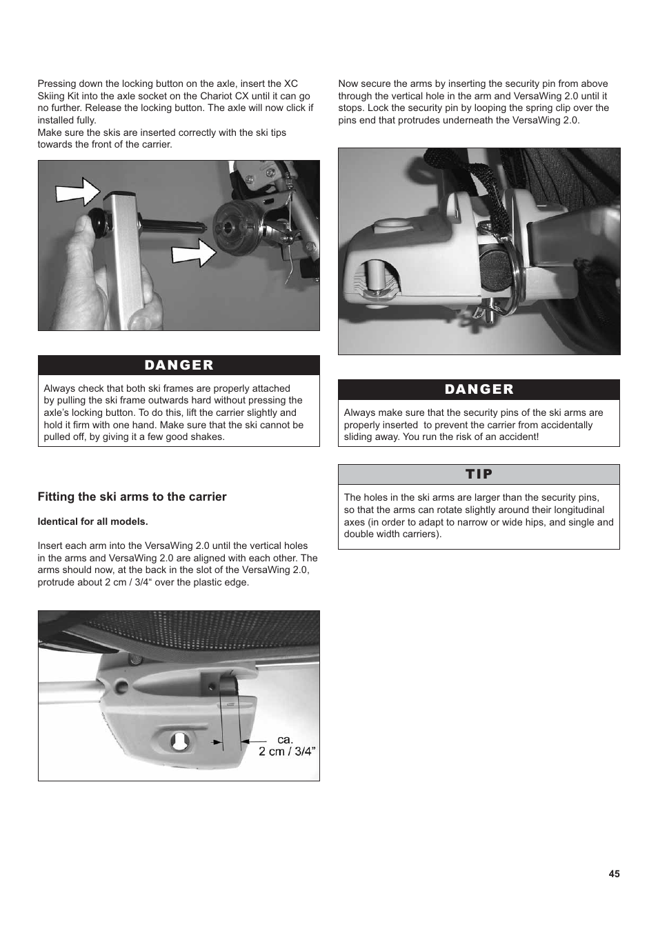Danger | Chariot Carriers CX 1 User Manual | Page 45 / 52
