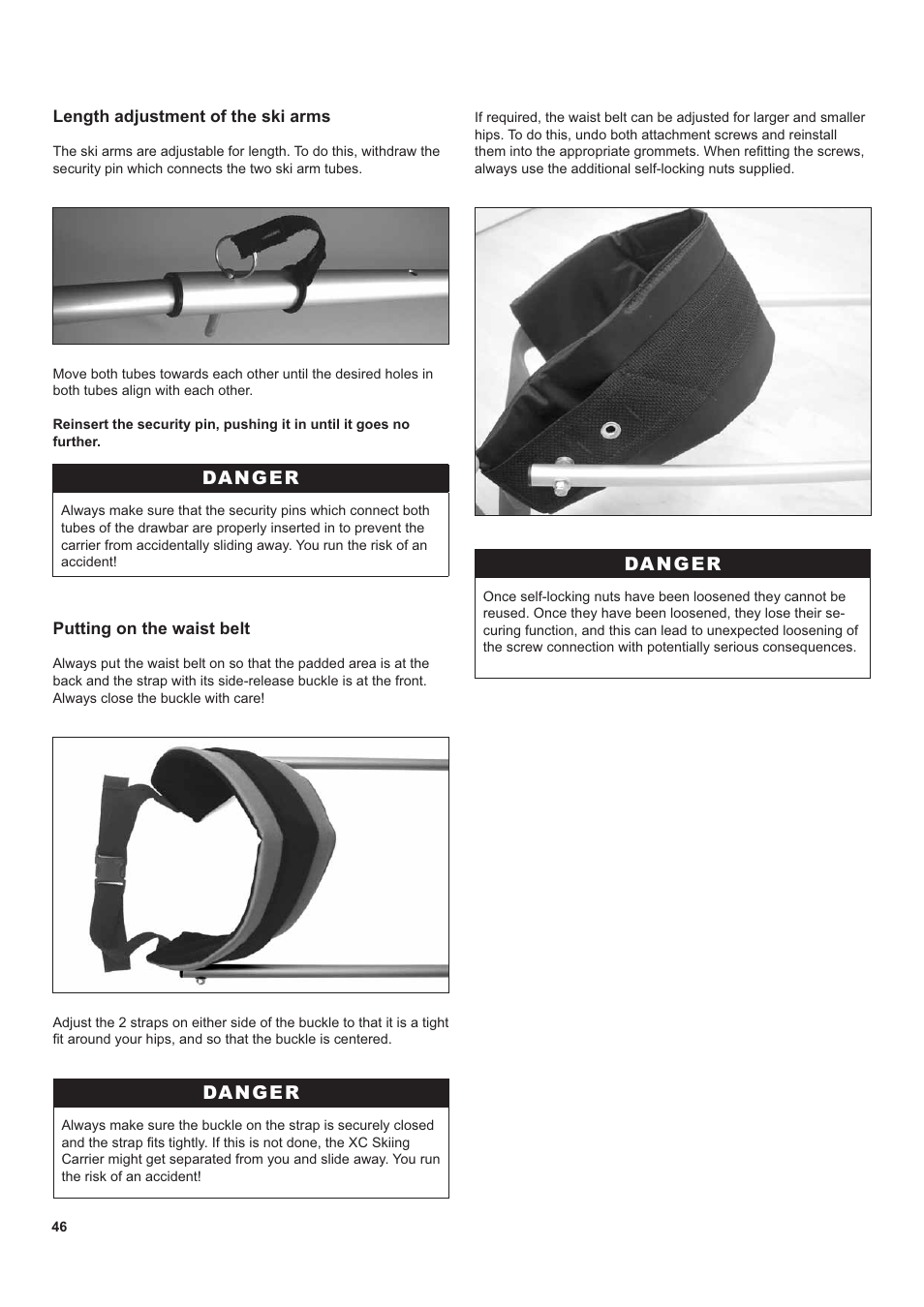 Danger | Chariot Carriers CX 1 User Manual | Page 46 / 52