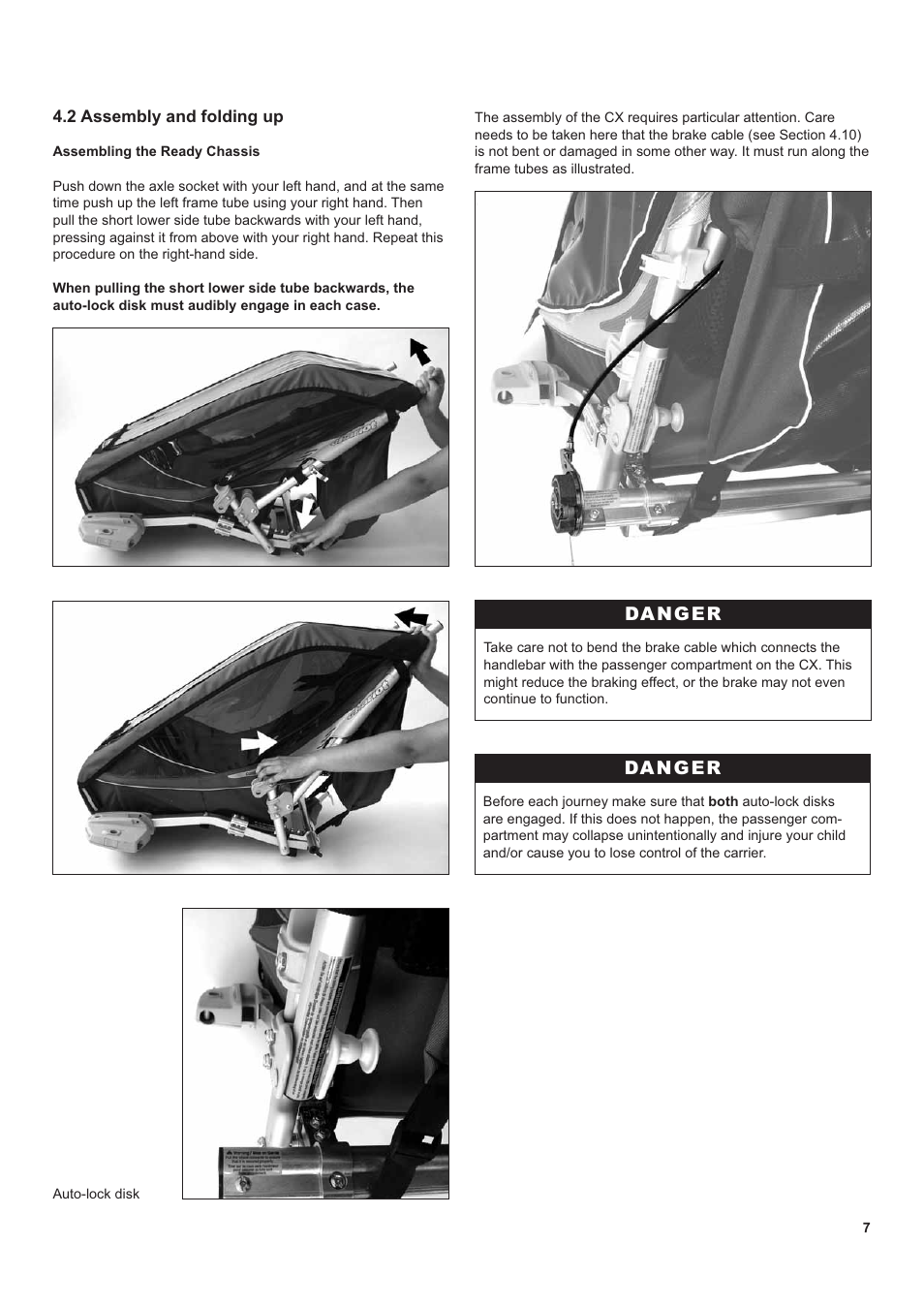 Danger | Chariot Carriers CX 1 User Manual | Page 7 / 52