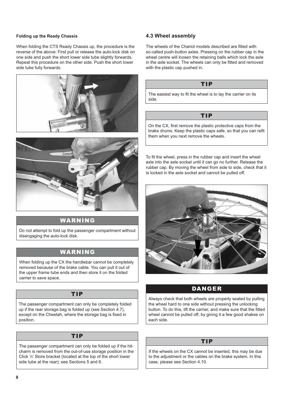 Chariot Carriers CX 1 User Manual | Page 8 / 52