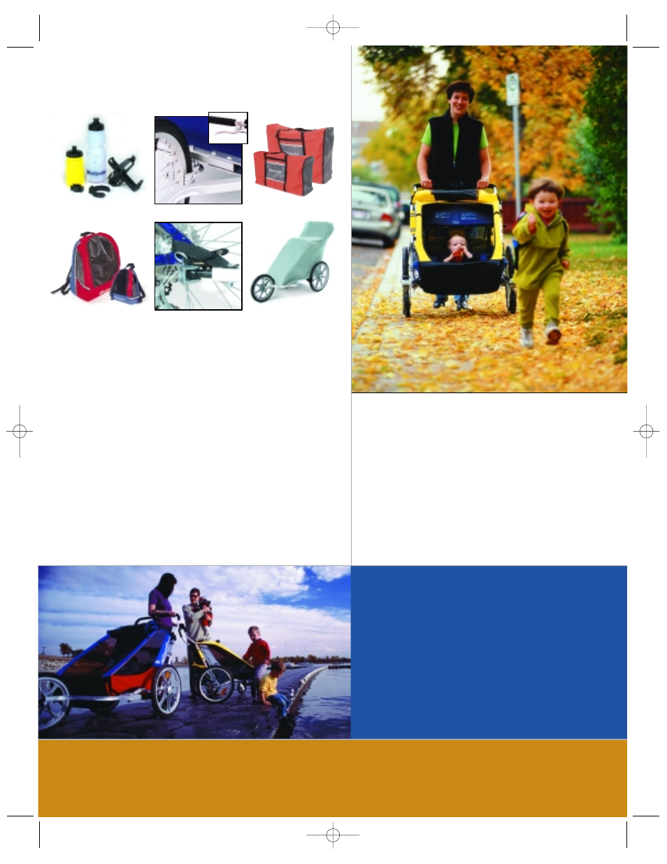 Protected child compartments, Follow your spirit of adventure, Accessorize your chariot | Chariot Carriers X-Country Stroller User Manual | Page 5 / 6