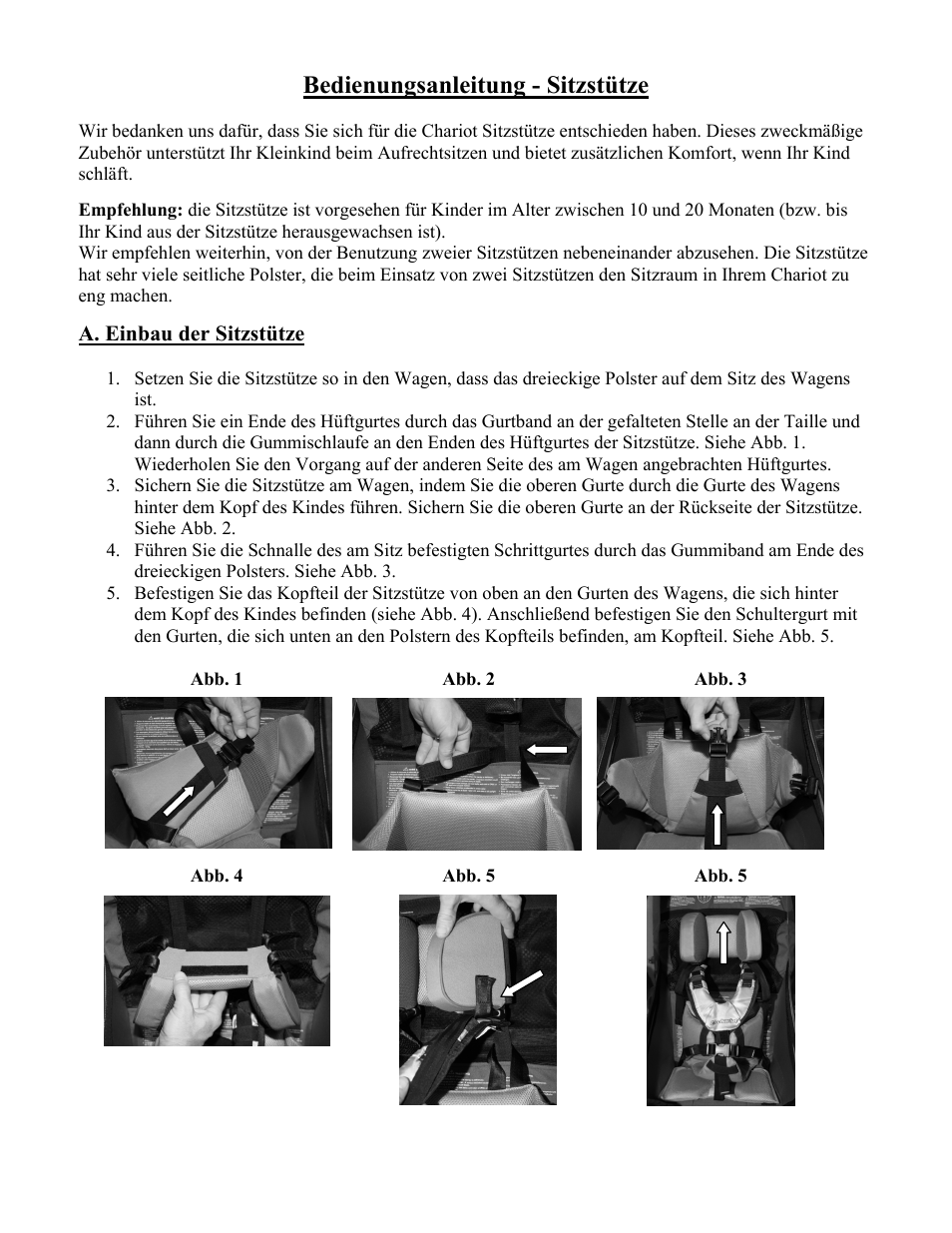 Bedienungsanleitung - sitzstütze | Chariot Carriers 51100926 User Manual | Page 5 / 6
