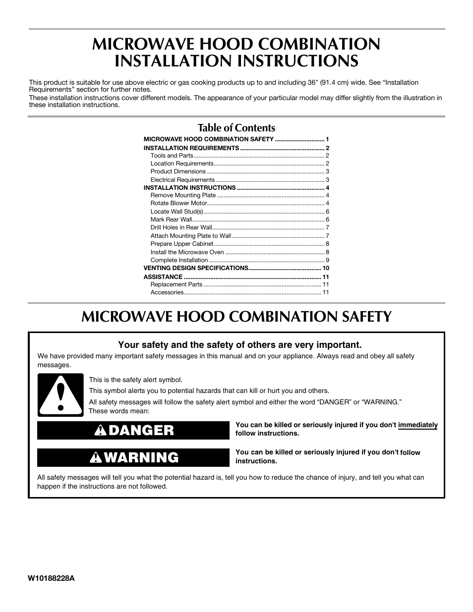 Maytag MMV1163DW Installation User Manual | 12 pages