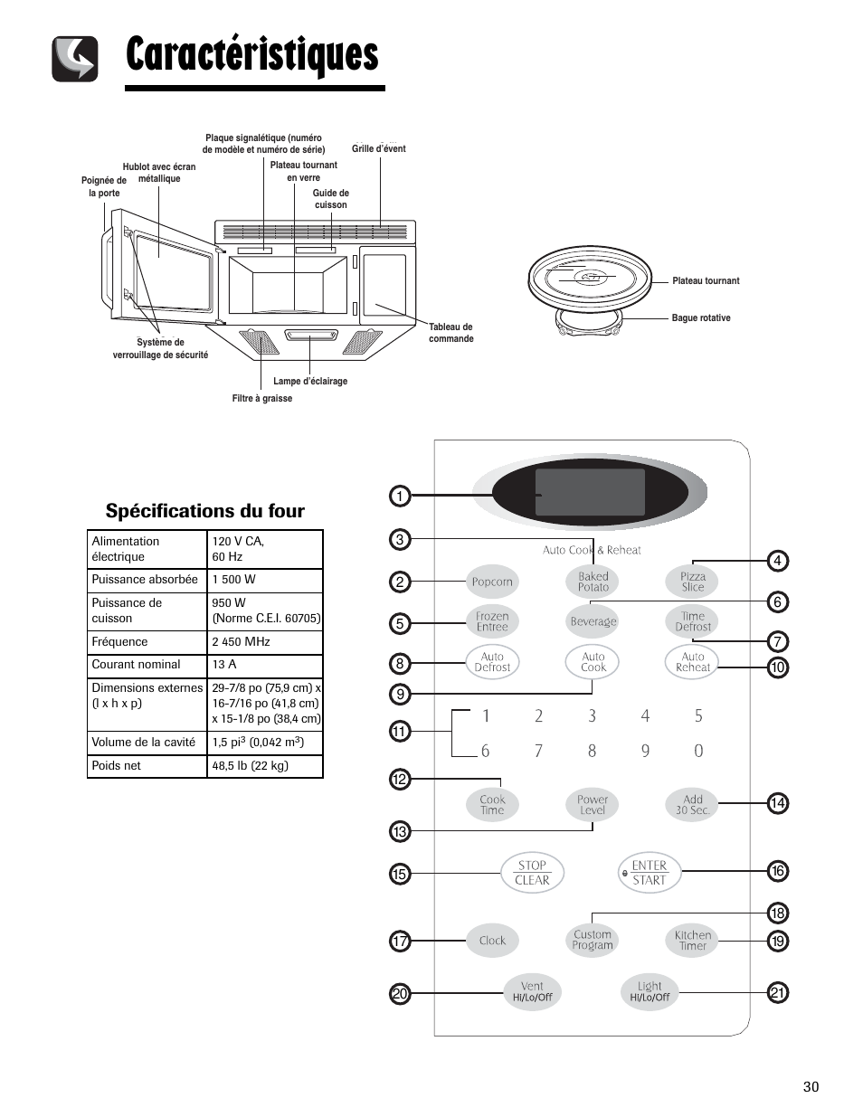 Caractéristiques, Spécifications du four | Maytag MMV1153AAW User Manual | Page 31 / 80