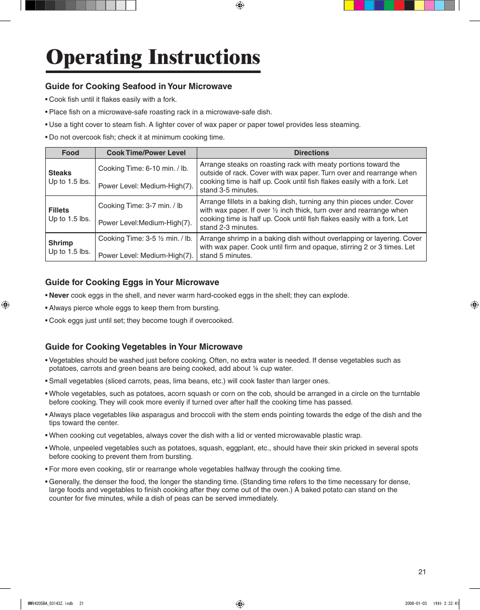 Operating instructions | Maytag MMV4205BAS User Manual | Page 21 / 84