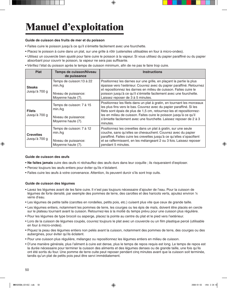 Manuel d’exploitation | Maytag MMV4205BAS User Manual | Page 50 / 84