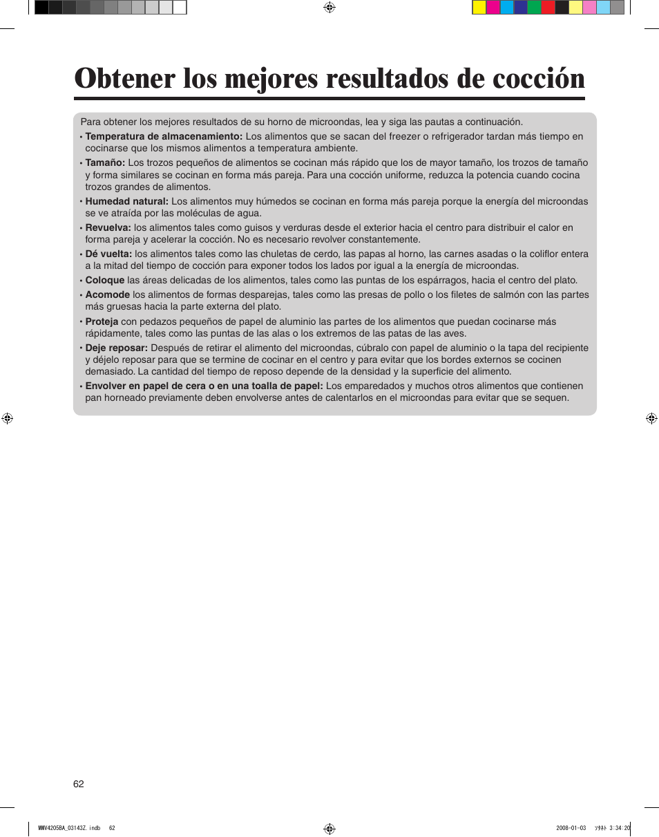 Obtener los mejores resultados de cocción | Maytag MMV4205BAS User Manual | Page 62 / 84