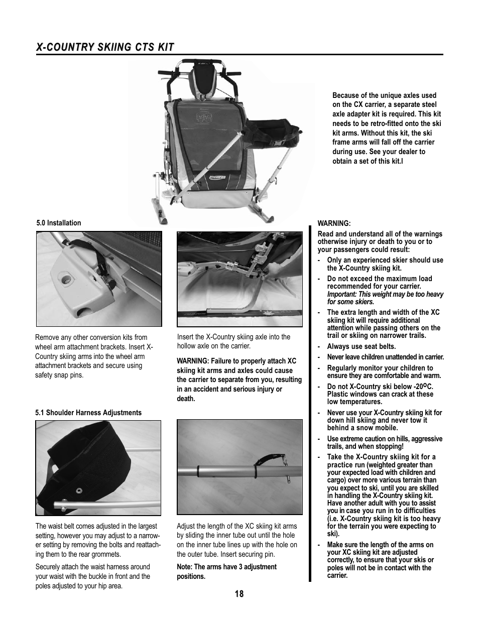 X-countr, X-countr y y skiing cts kit skiing cts kit | Chariot Carriers Babya Carrier User Manual | Page 19 / 22