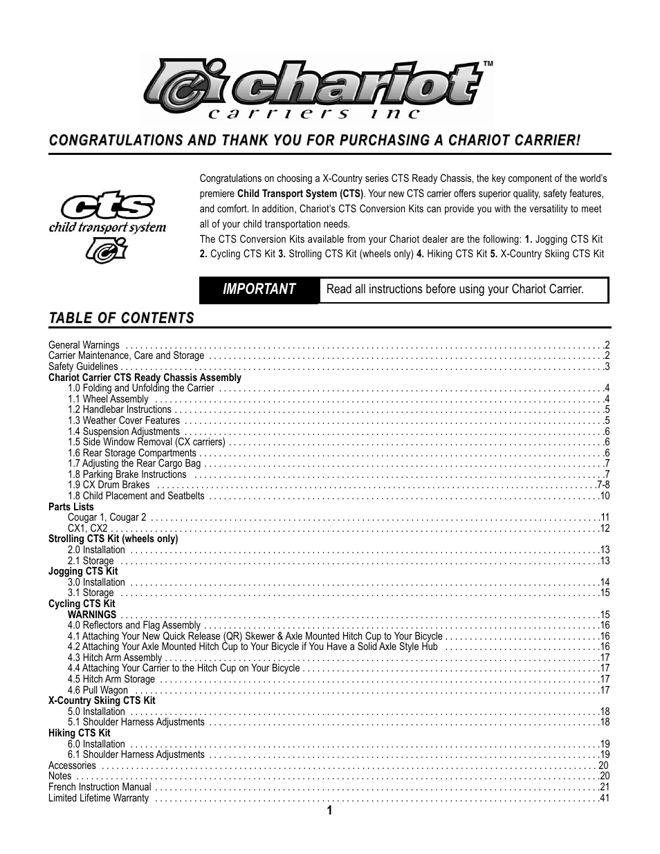 Chariot Carriers Babya Carrier User Manual | Page 2 / 22