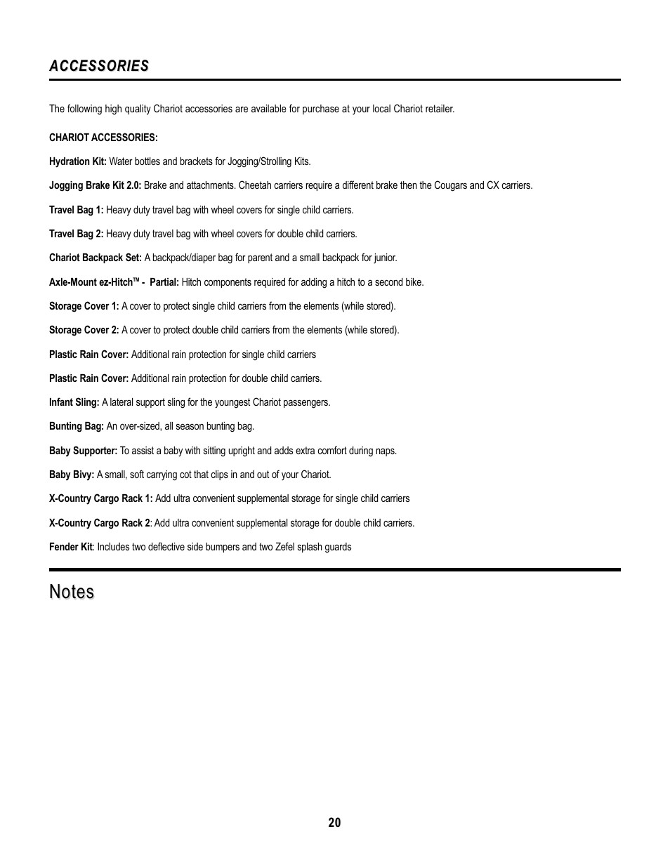 Accessories | Chariot Carriers Babya Carrier User Manual | Page 21 / 22