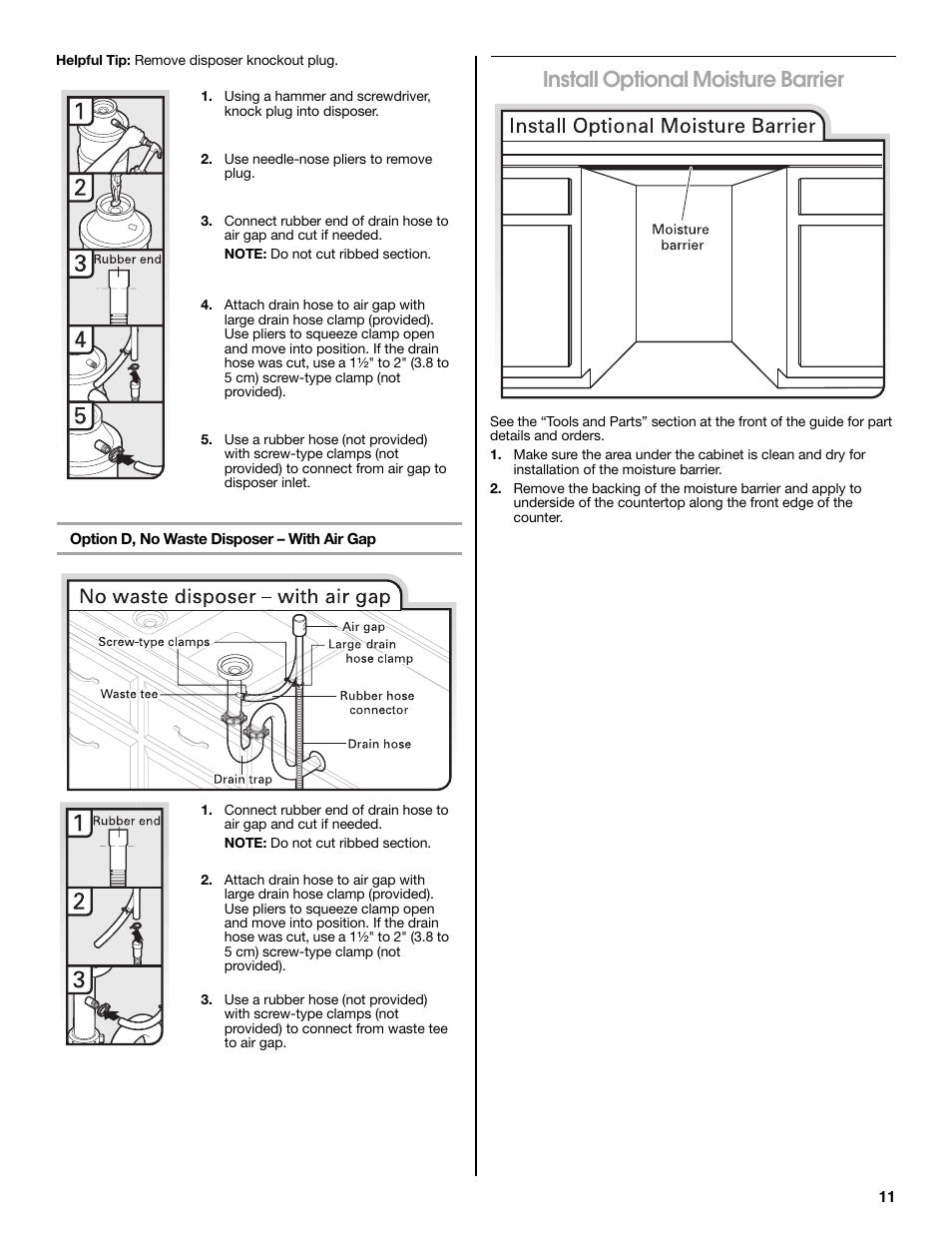 Install optional moisture barrier | Maytag MDB8979SEZ User Manual | Page 11 / 76