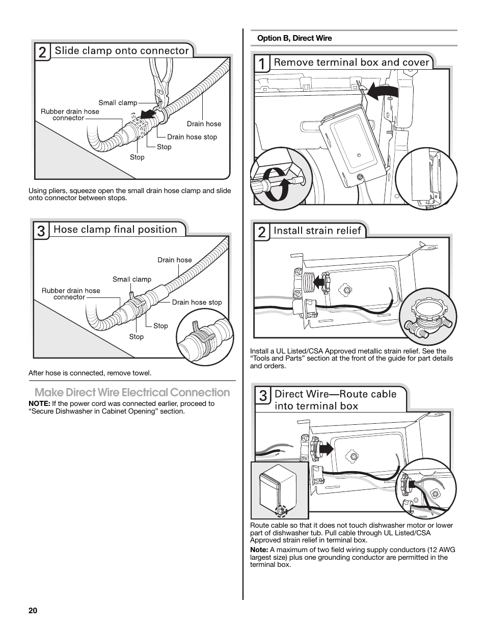 Make direct wire electrical connection | Maytag MDB8979SEZ User Manual | Page 20 / 76