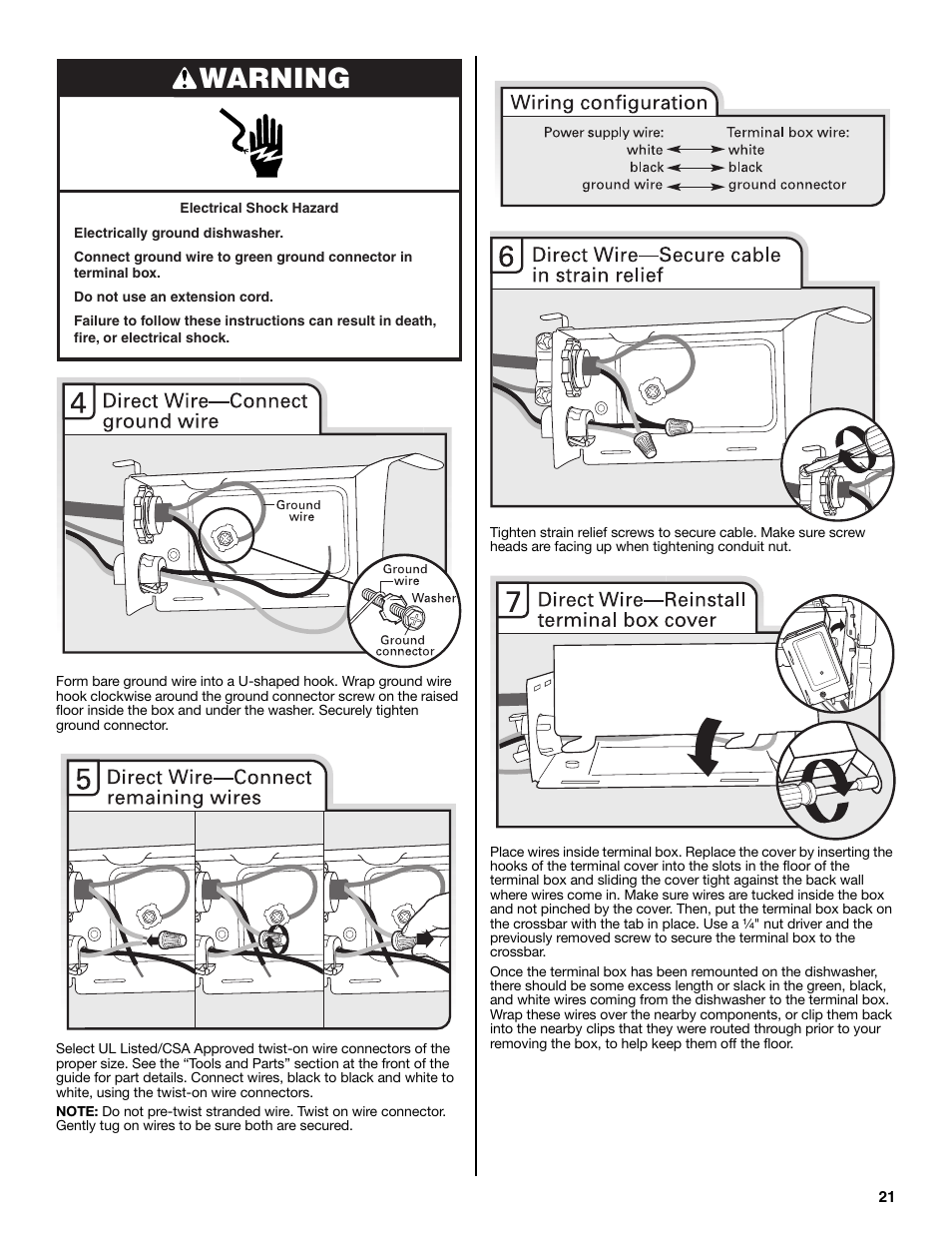 Warning | Maytag MDB8979SEZ User Manual | Page 21 / 76