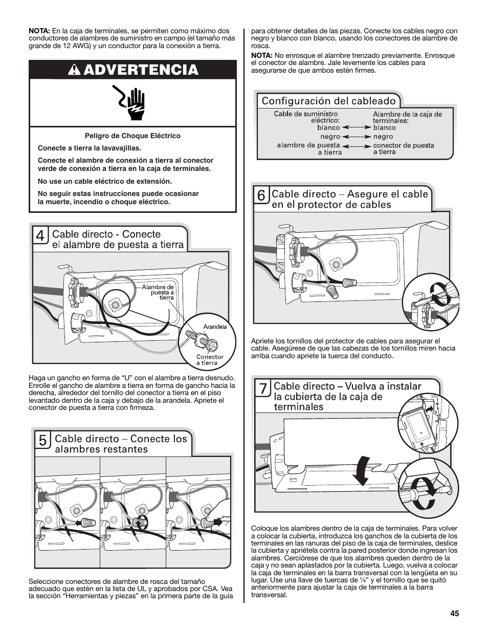 Advertencia | Maytag MDB8979SEZ User Manual | Page 45 / 76