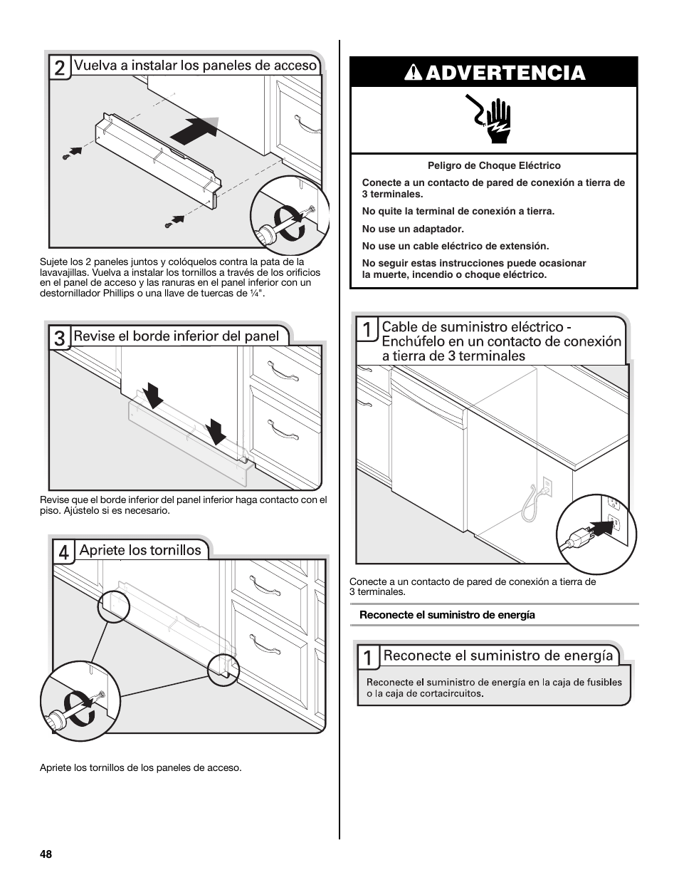 Advertencia | Maytag MDB8979SEZ User Manual | Page 48 / 76