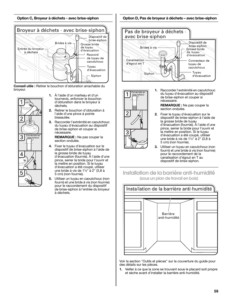 Installation de la barrière anti-humidité | Maytag MDB8979SEZ User Manual | Page 59 / 76