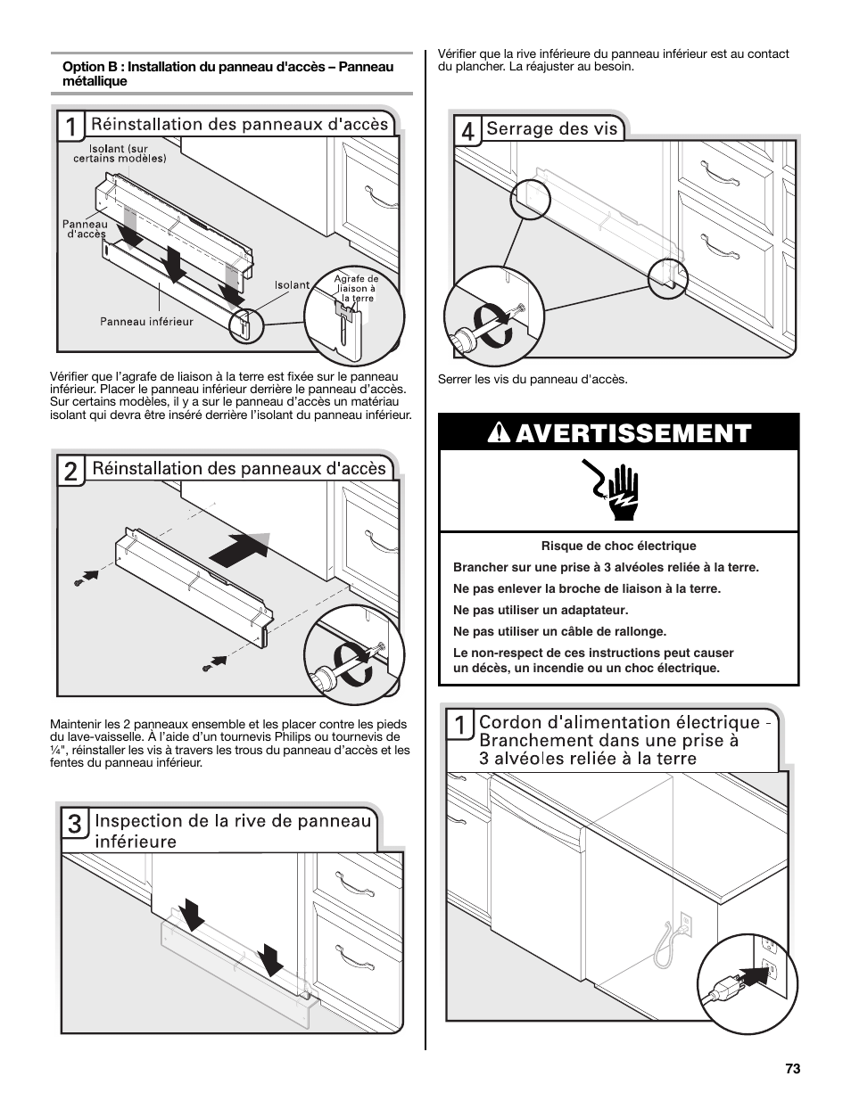 Avertissement | Maytag MDB8979SEZ User Manual | Page 73 / 76