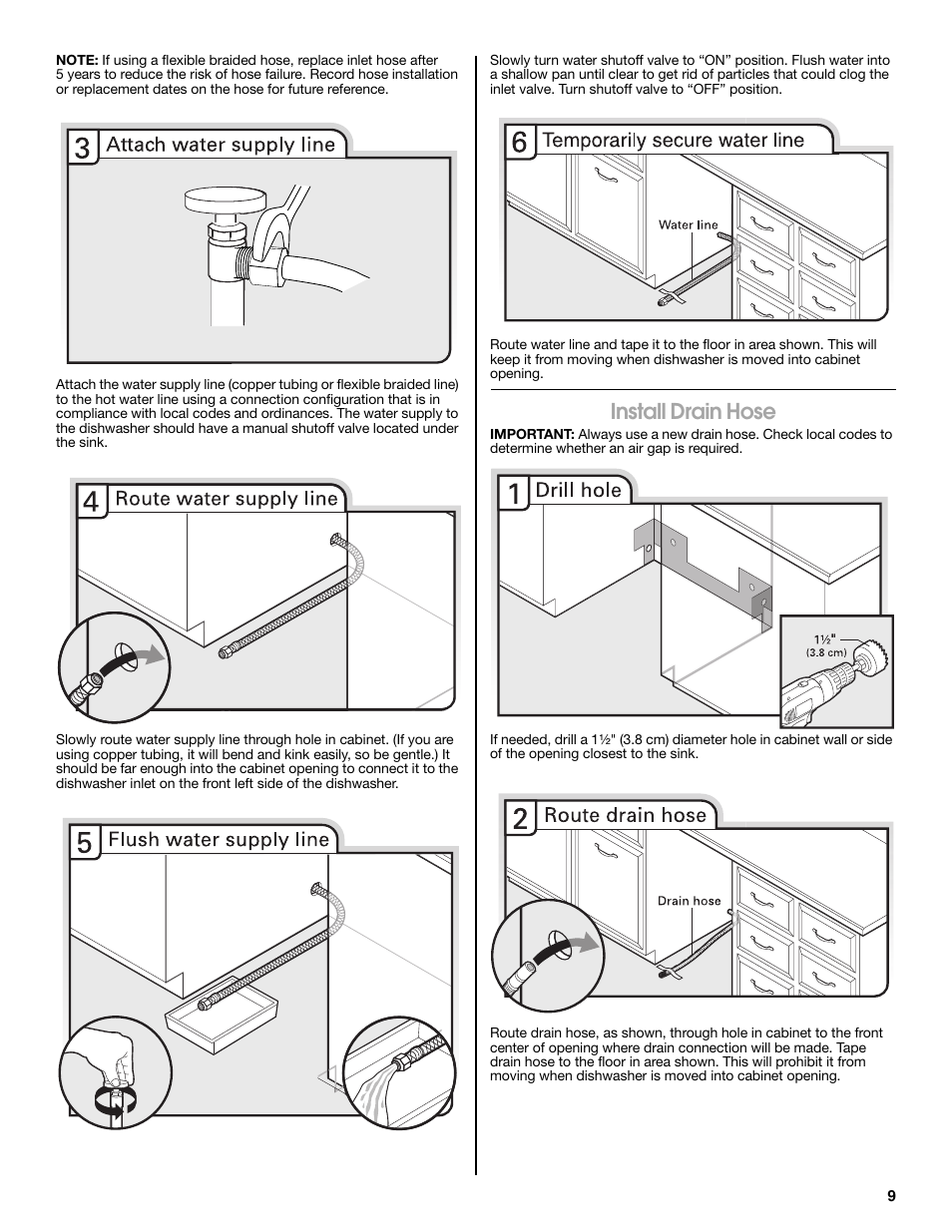 Install drain hose | Maytag MDB8979SEZ User Manual | Page 9 / 76
