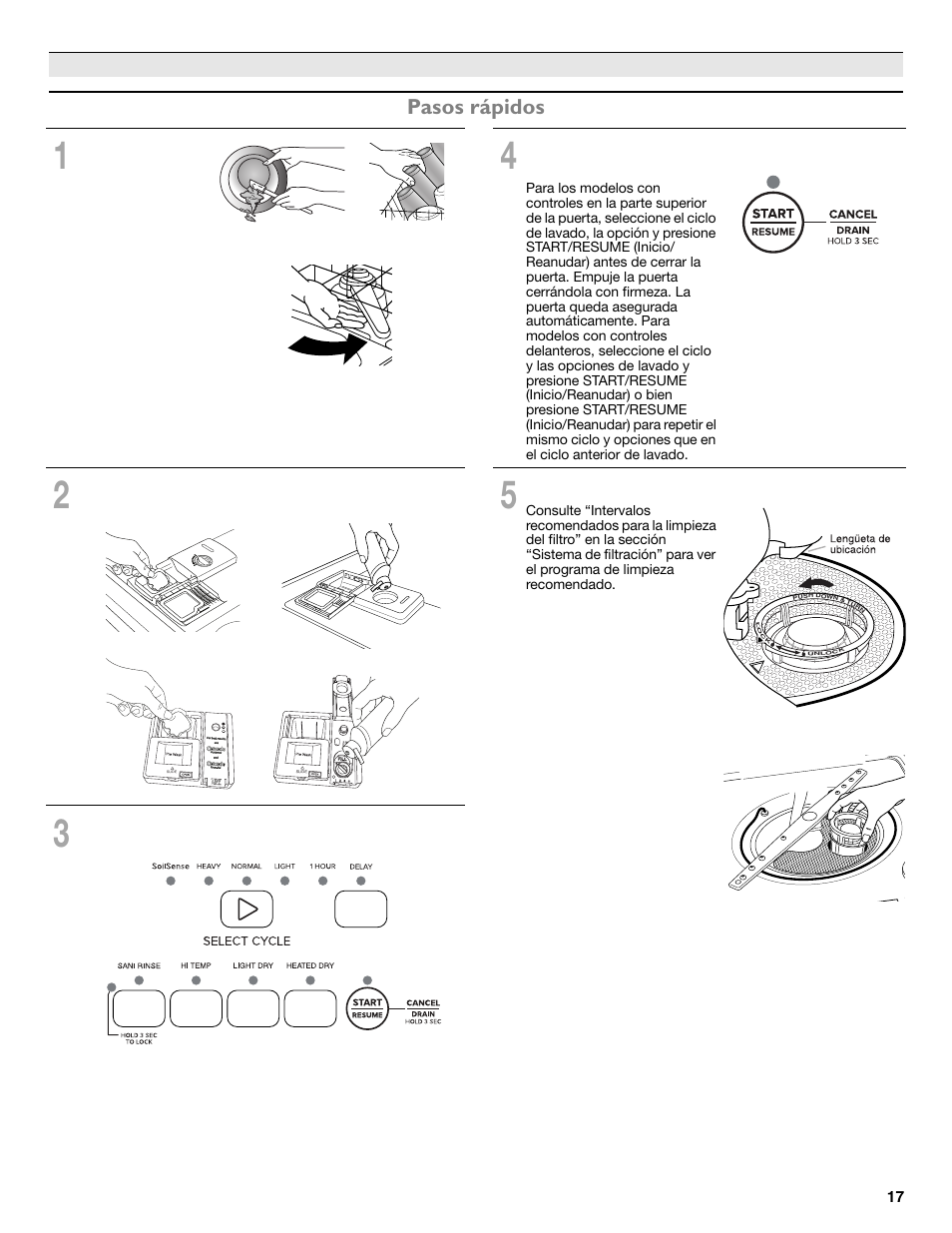 Pasos rápidos | Maytag ADB1700ADB User Manual | Page 17 / 42