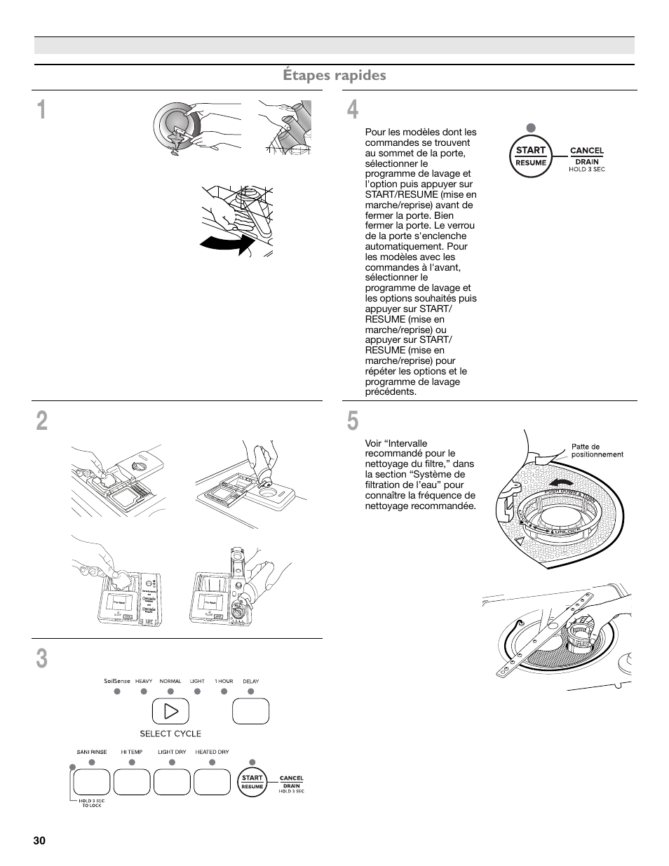 Étapes rapides | Maytag ADB1700ADB User Manual | Page 30 / 42
