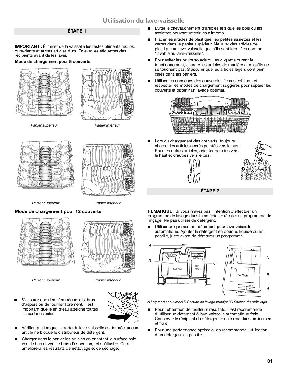 Utilisation du lave-vaisselle | Maytag ADB1700ADB User Manual | Page 31 / 42
