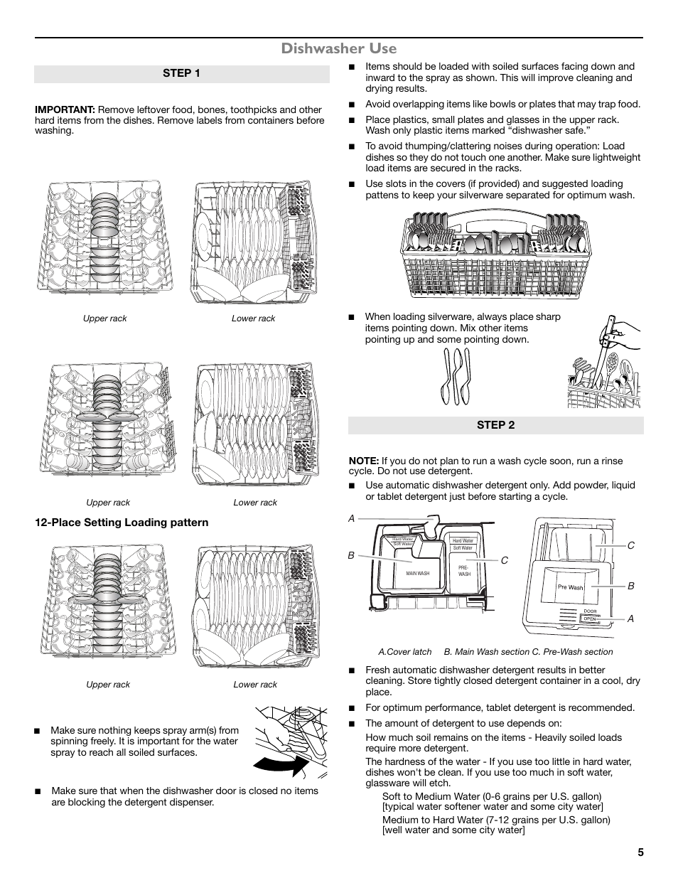 Dishwasher use | Maytag ADB1700ADB User Manual | Page 5 / 42