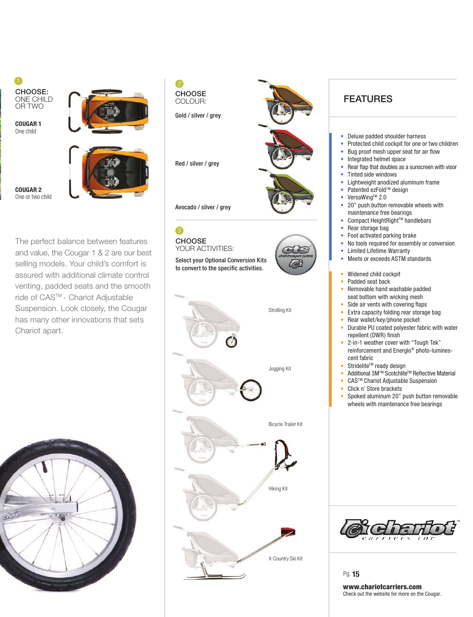 Features | Chariot Carriers Chariot 2008 User Manual | Page 15 / 40