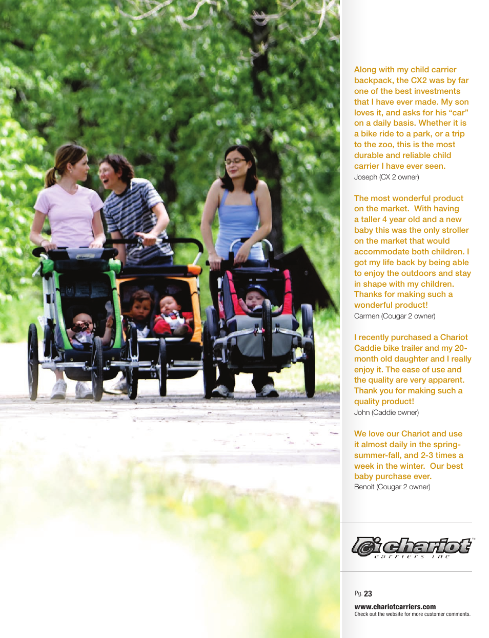 Chariot Carriers Chariot 2008 User Manual | Page 23 / 40