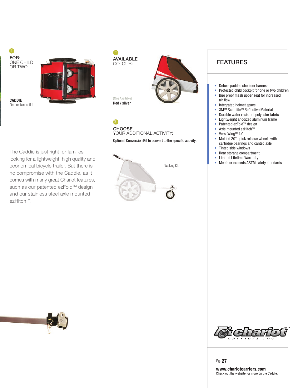 Features | Chariot Carriers Chariot 2008 User Manual | Page 27 / 40