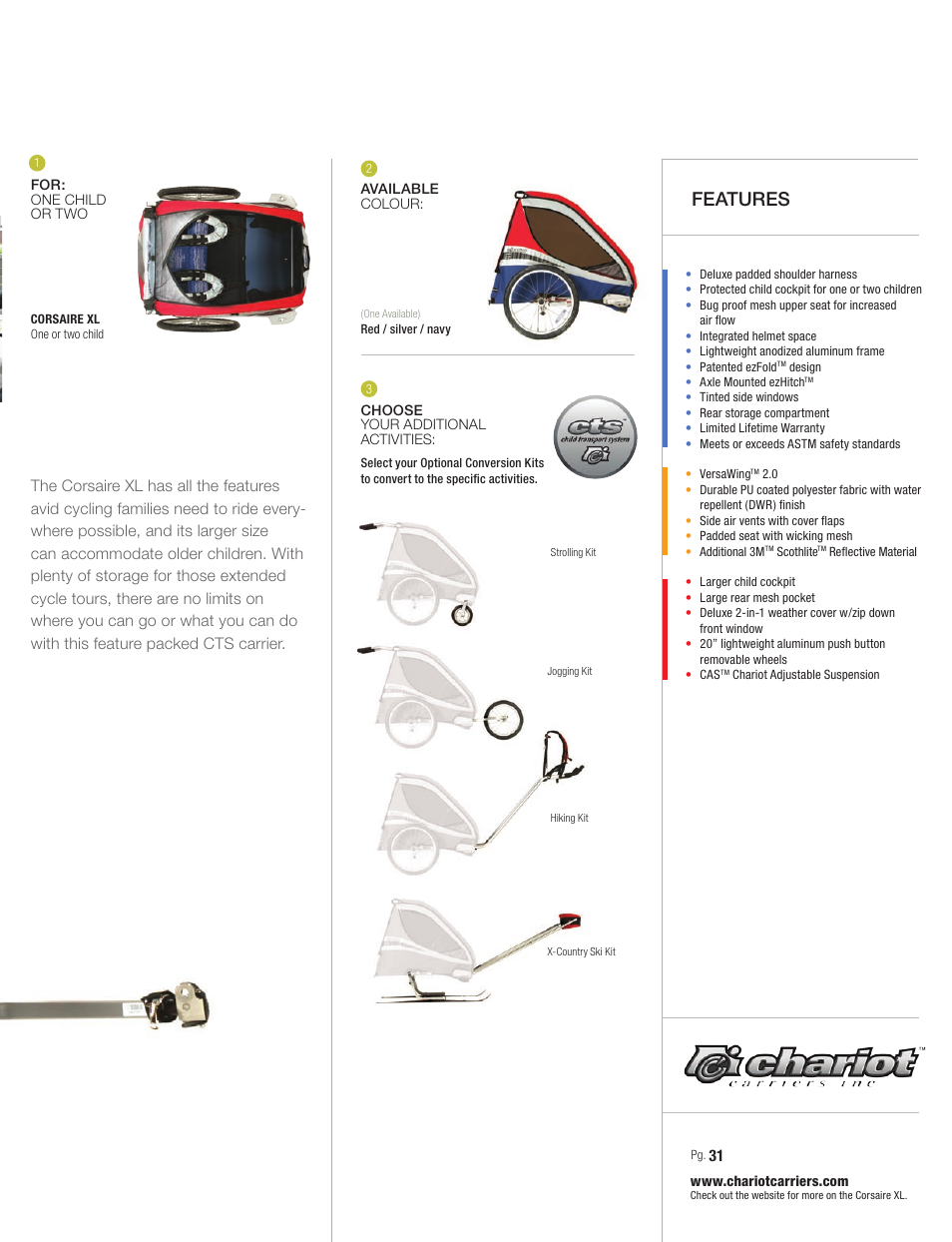 Features | Chariot Carriers Chariot 2008 User Manual | Page 31 / 40