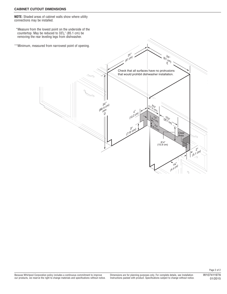 Maytag ADB1700ADB Dimension Guide User Manual | Page 2 / 2
