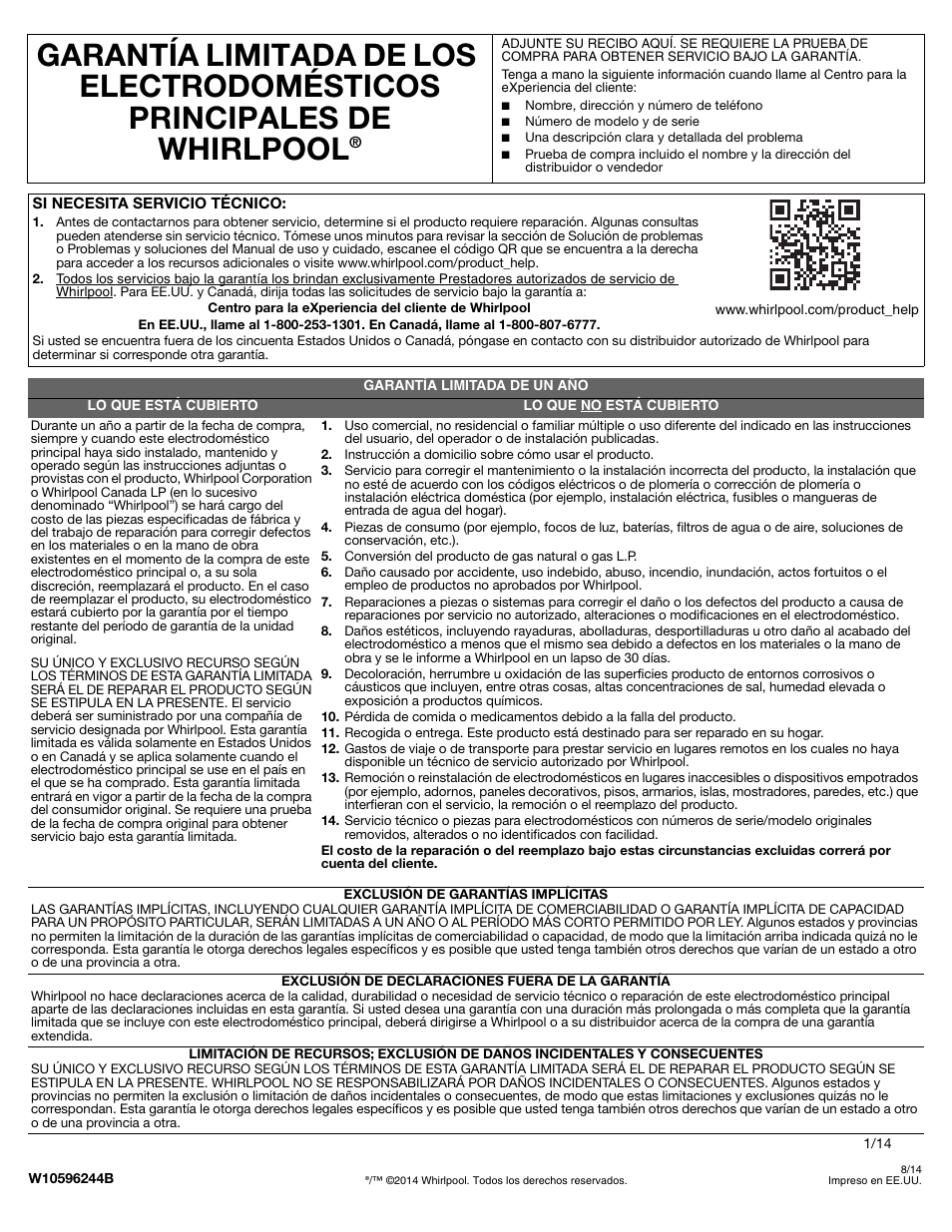 Whirlpool W10596244B User Manual | Page 36 / 56