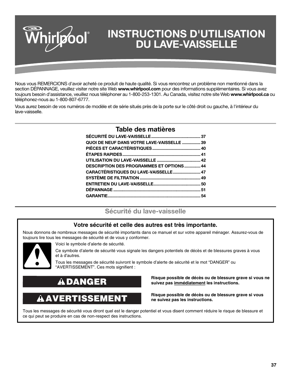 Whirlpool W10596244B User Manual | Page 37 / 56