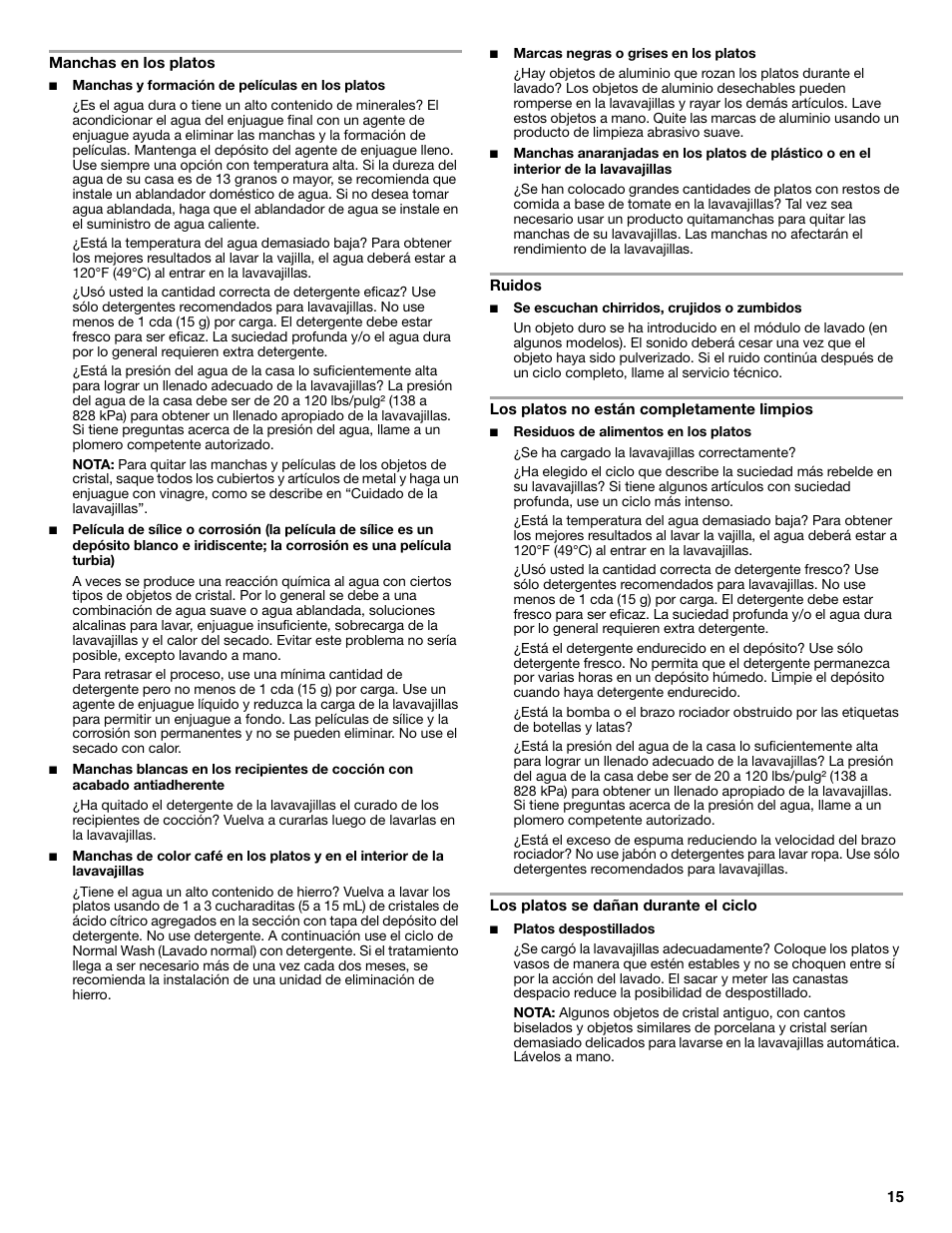 Maytag MDBS469PAS User Manual | Page 15 / 26