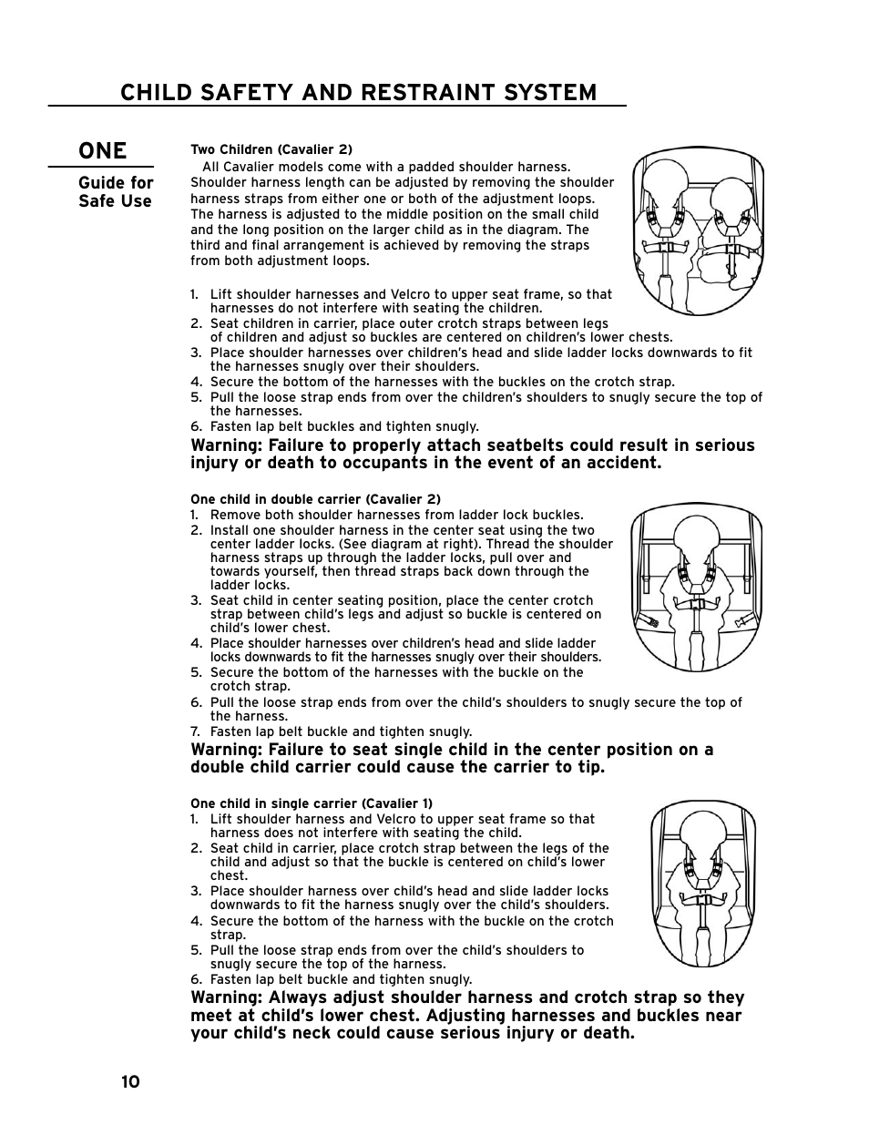 Child safety and restraint system | Chariot Carriers CAVALIER 51100442 User Manual | Page 11 / 21
