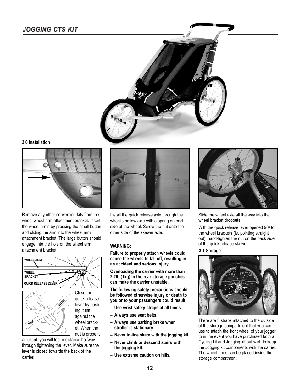 Jogging cts kit | Chariot Carriers X-COUNTRY SERIES User Manual | Page 13 / 19