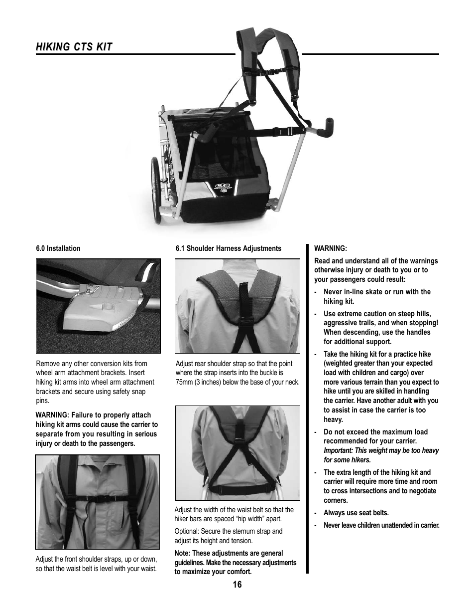 Hiking cts kit | Chariot Carriers X-COUNTRY SERIES User Manual | Page 17 / 19