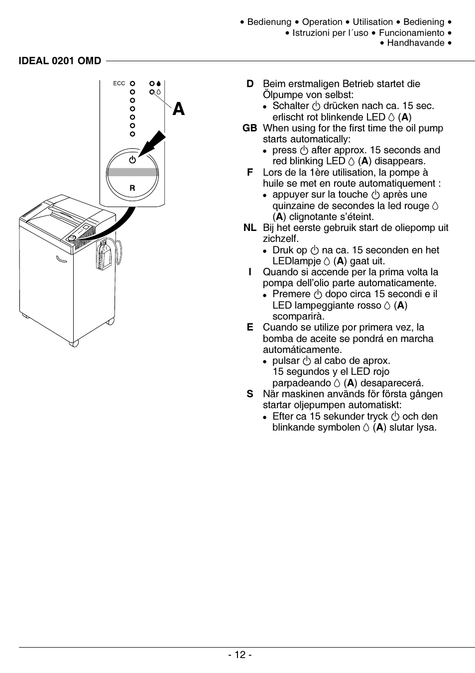 MBM Corporation IDEAL 0201 OMD User Manual | Page 12 / 40