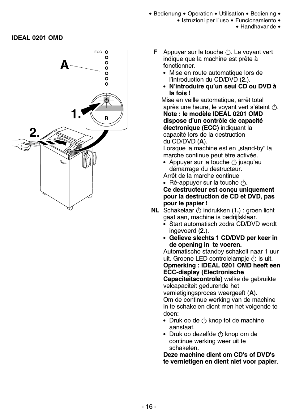 MBM Corporation IDEAL 0201 OMD User Manual | Page 16 / 40