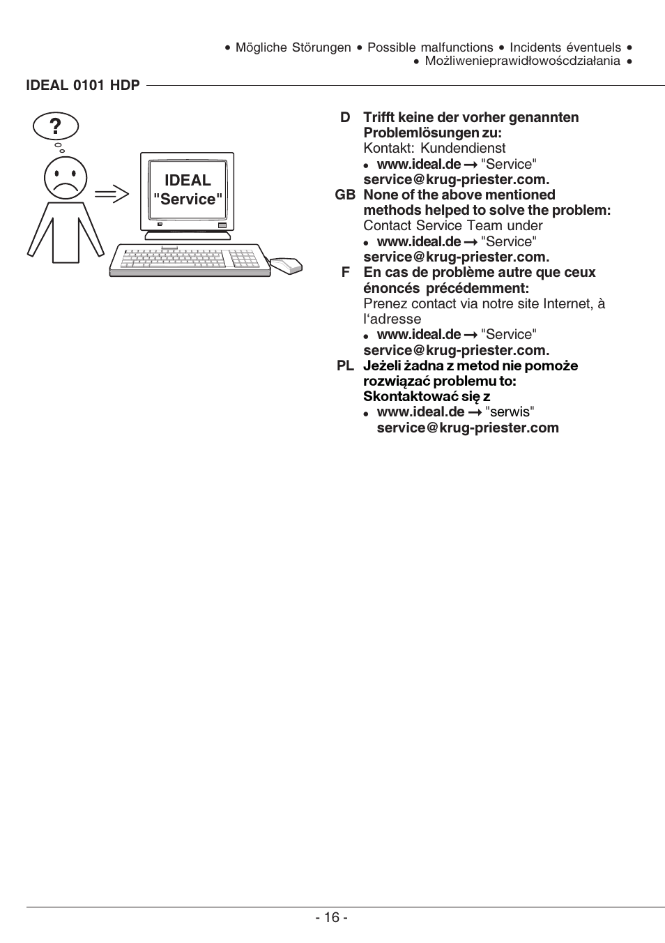 MBM Corporation IDEAL 0101 HDP User Manual | Page 16 / 20
